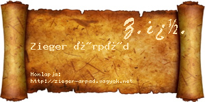 Zieger Árpád névjegykártya